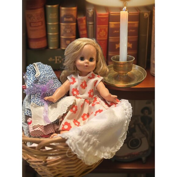 1960s Horsman Ruthie Doll in GrandmaCore Basket Brass Candleholder and Extra Dre - Picture 12 of 12